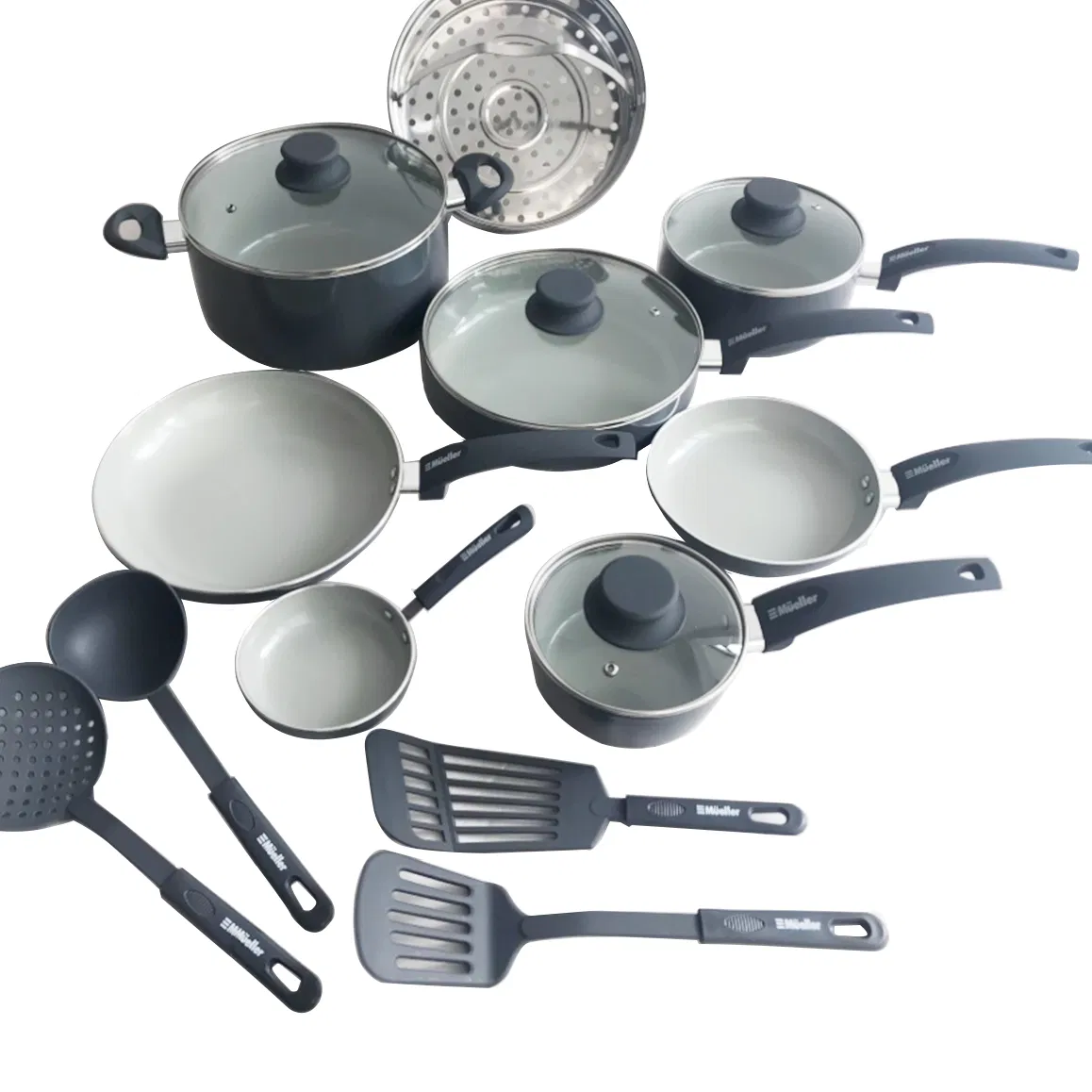 Popular Non Stick 16PCS Set Durable Casserole Pot Fry Pan Aluminum Cooking Set