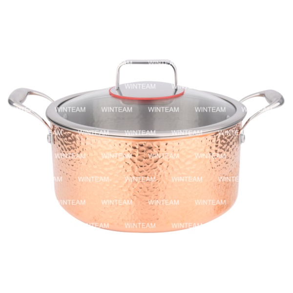 Multifunction Multi Ply Copper Cookware Set Non-coating Stock Pot Cookware Set