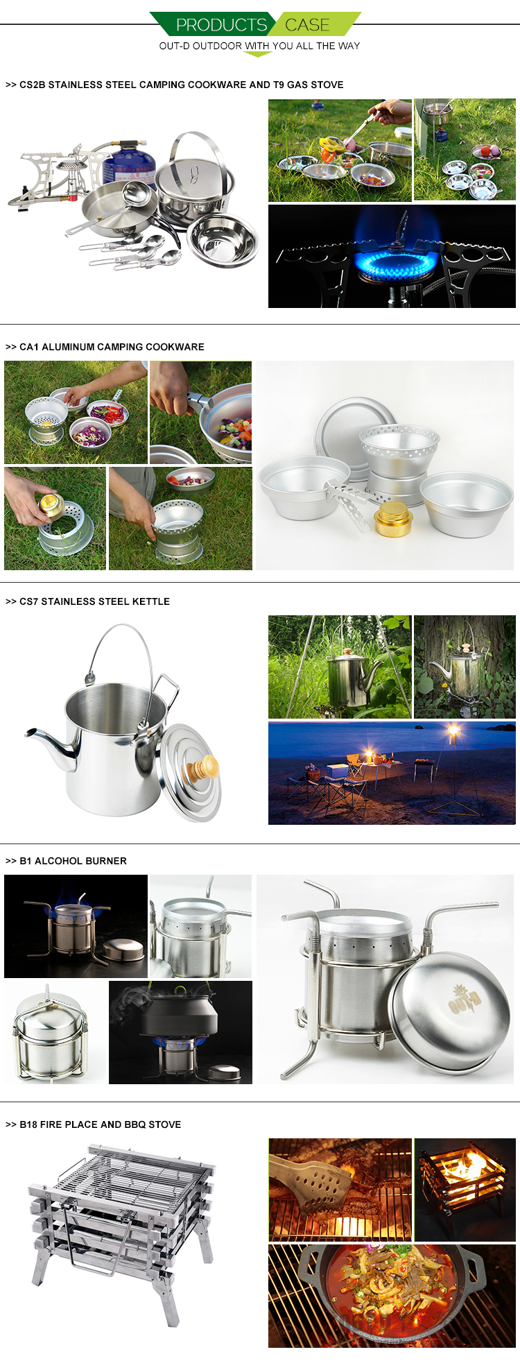 Wholesales Anodized Aluminum Camping Cook Set Portable Outdoor Cooking Pots Detail Image