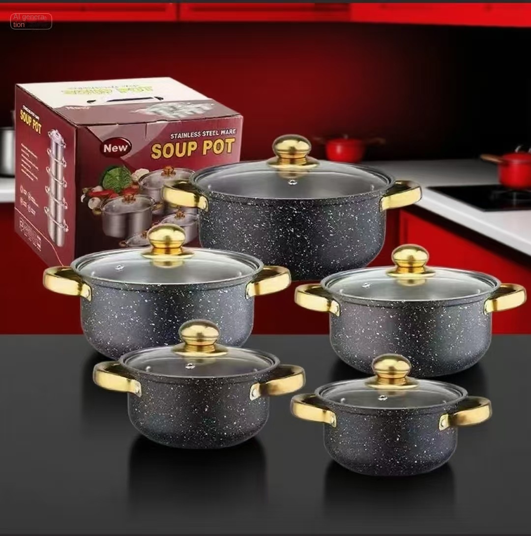 10-Piece Modern Sustainable Stainless Steel Colorful Cookware Set Glass Cover Dishwasher Oven Safe Gas Induction Ready Kitchen