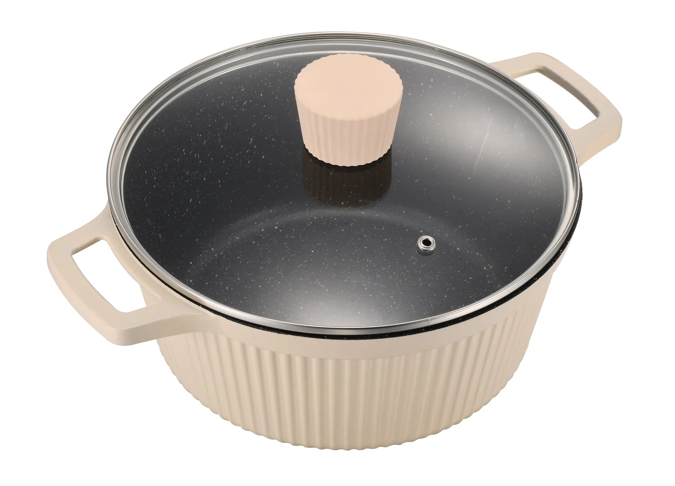10PCS Die-Cast Aluminum Cooking Pot Casseroles Cookware Set with Glass Lid