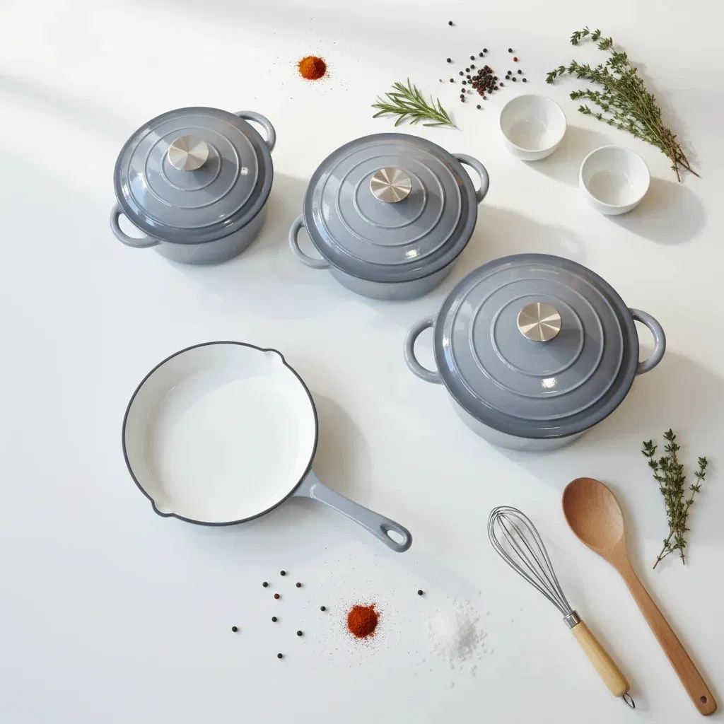 Durable 4-Piece Camping Cookware Set - Oven Safe &amp; Dishwasher Safe