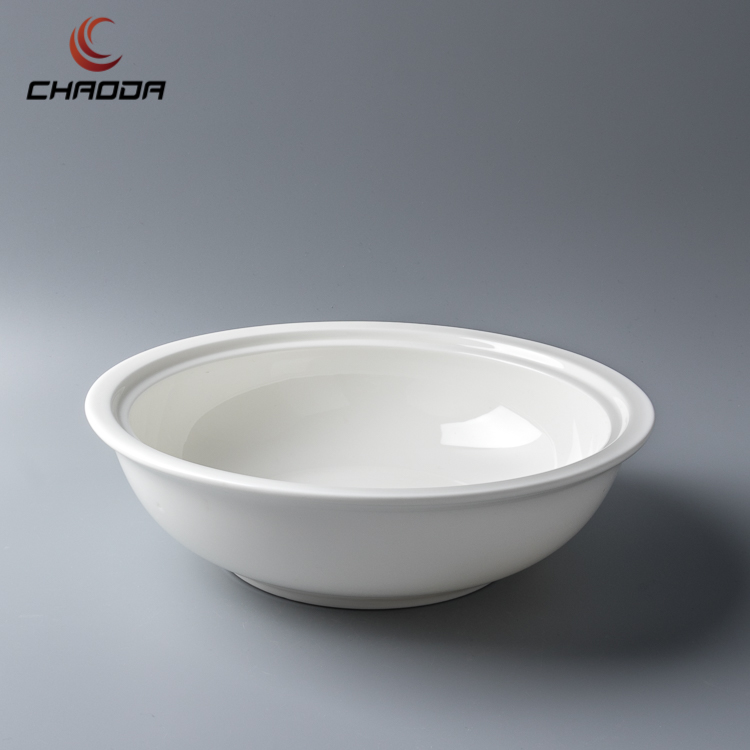 White Ceramic Stockpot with Lid Pumpkin Shaped Salad Bowl Set Home Use Soup Pot From Chinese Factory for Restaurants