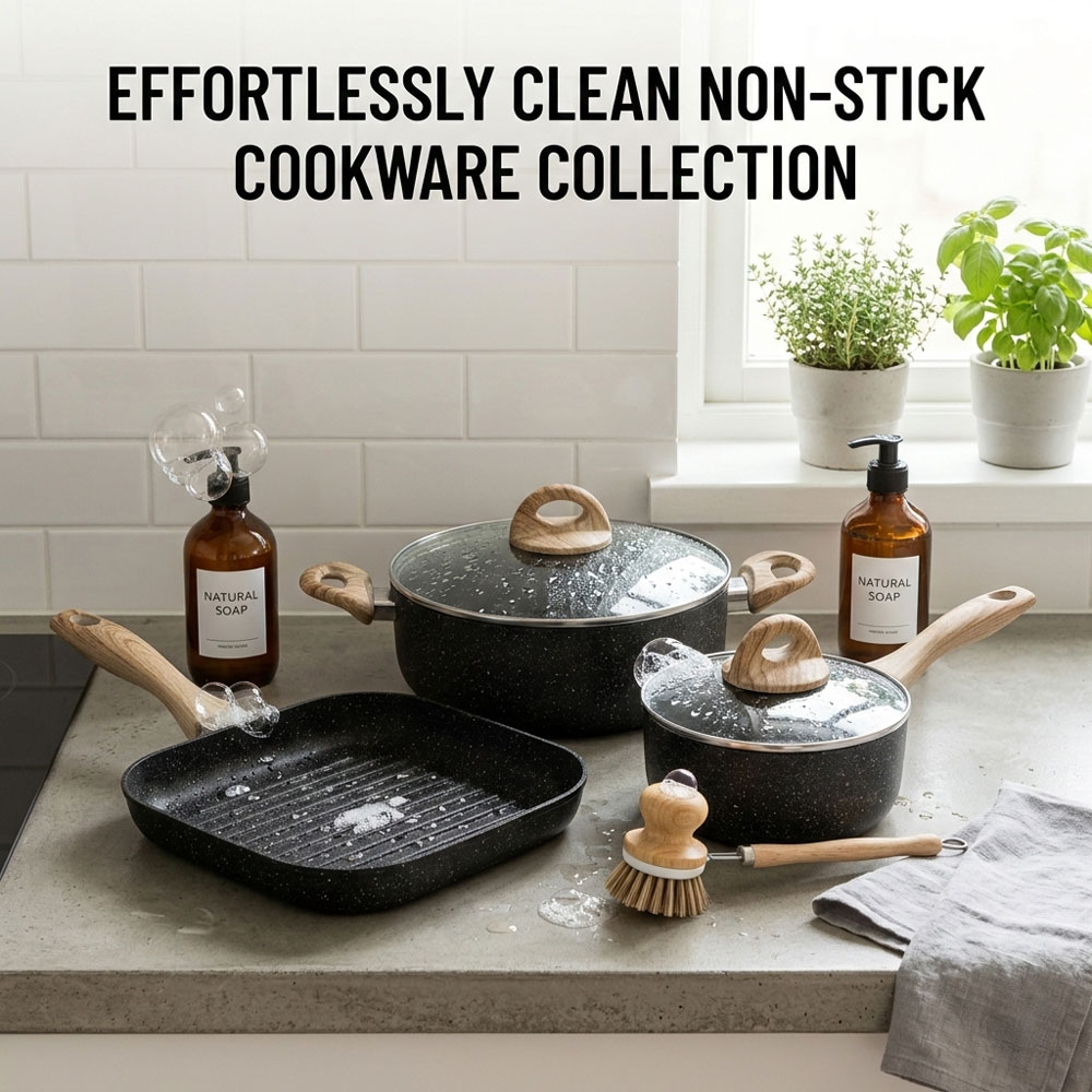 E-Top Non Stick Frying Pan Cooking Pot Stock Pot Ceramics Cookware Sets High Quality Kitchen Cookers Commercial Pot for Cooking