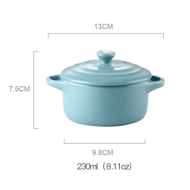 Multi-Function Stoneware Casserole Hot Pot Mini Ceramic Casserole with Lid