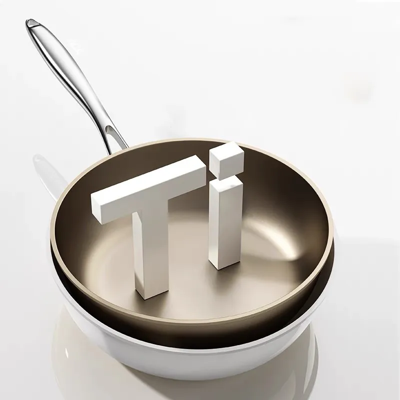 Titanium Alloy Non-Stick Ceramic Frying Pan Flat Steak Pan Induction