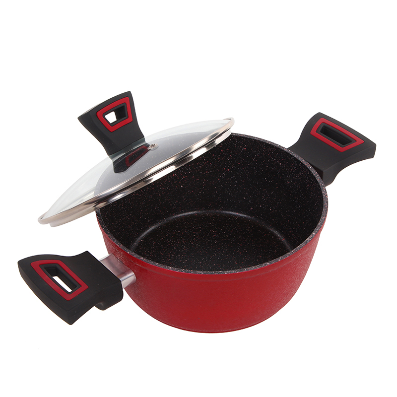Wholesale Factory Price Frying Pan Set Granite Cookware Set with Induction Base