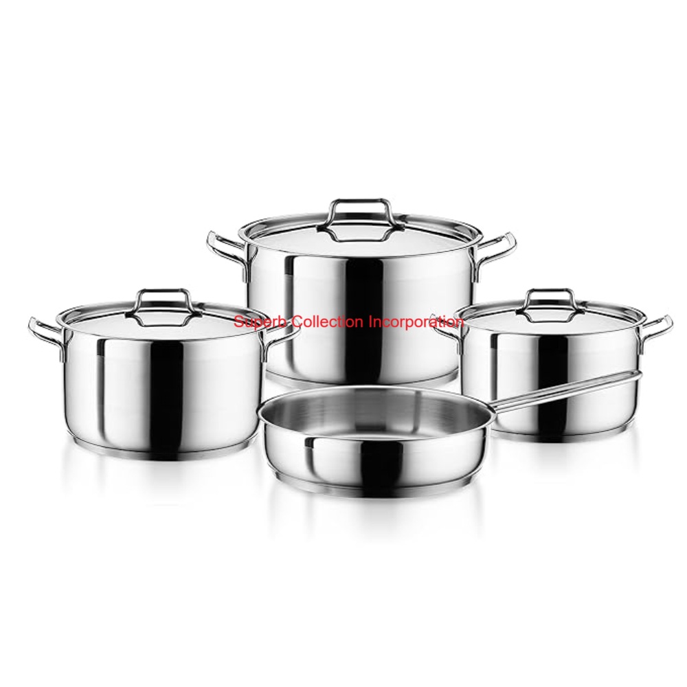 Premium Stainless Steel Cookware Set Induction Ready Professional Chef's Classic Pot &amp; Pan Collection In Wholesaler Price