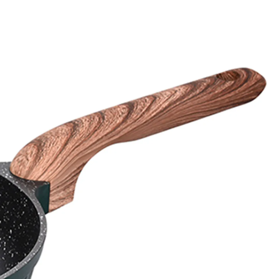 5 Piece Green Textured Die-Cast Aluminum Marble Coating Non-Stick Cookware Set Detail 6