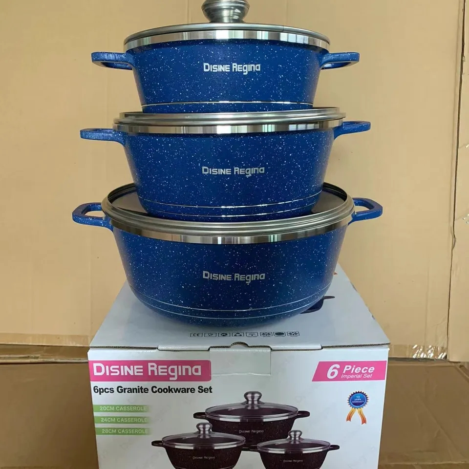 OEM 6PCS Cheap Casserole Non Stick Cook Pot Die-Casting Aluminum Cookware Sets