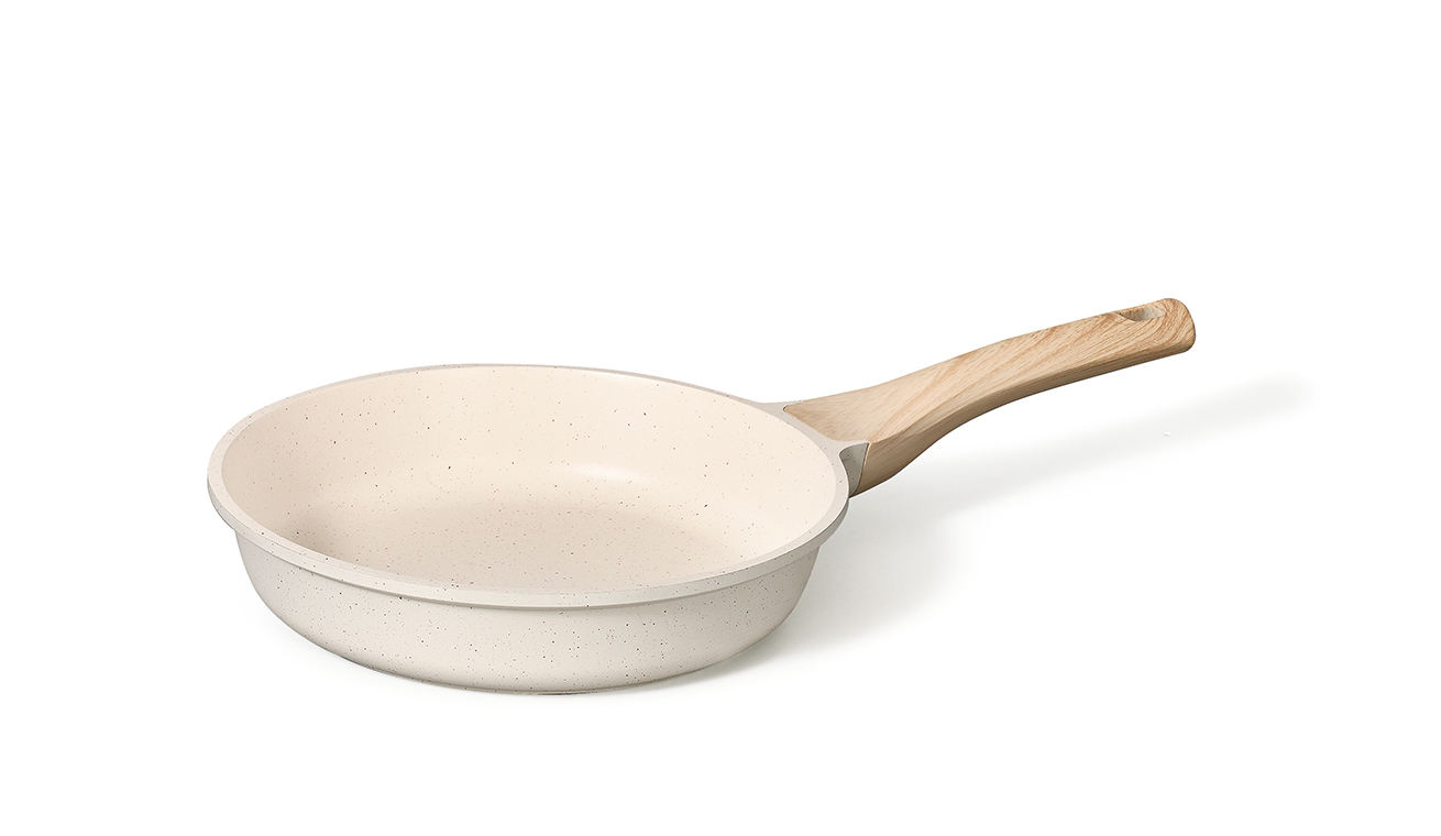 Factory Beige Ceramic Cooking Pot Casserole Cookware Set Fry Pan Kitchen Aluminium