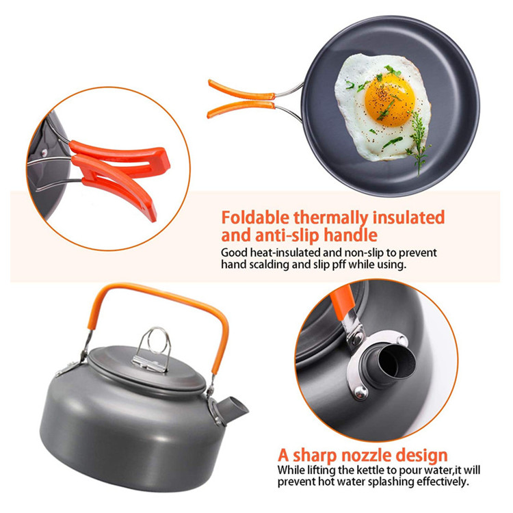 Stackable Non-Stick Cooking Cookware Set for Camping