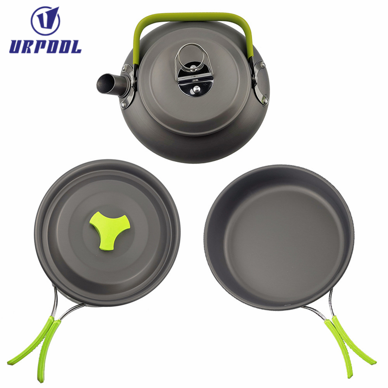 Stackable Non-Stick Cooking Cookware Set for Camping Campfire Utensils Including Pot Pan Bowls with Storage Bag