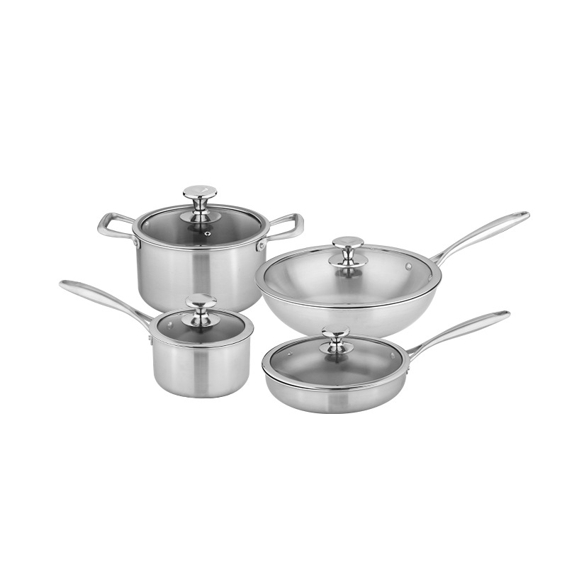 Pure Titanium Uncoated 4-Piece Cooker Set with Tempered Glass Lid-Dishwasher &amp; Oven Safe Sustainable and Eco-Friendly