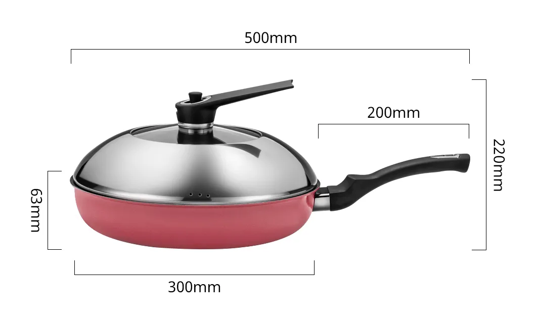 Best Sellers 4PCS Non-Stick Coating Stainless Steel Outer Ceramic Layer Frying Pan Cookware Set