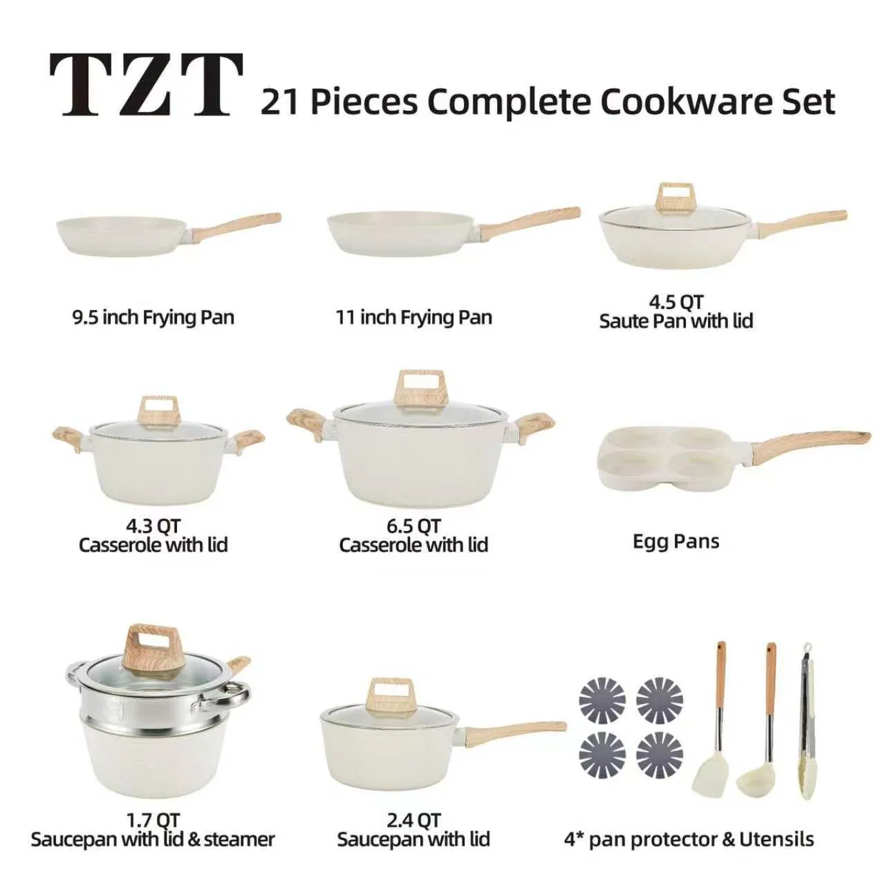 17PCS Granite Cookware Set with Good Qualit Pots and Pans Set