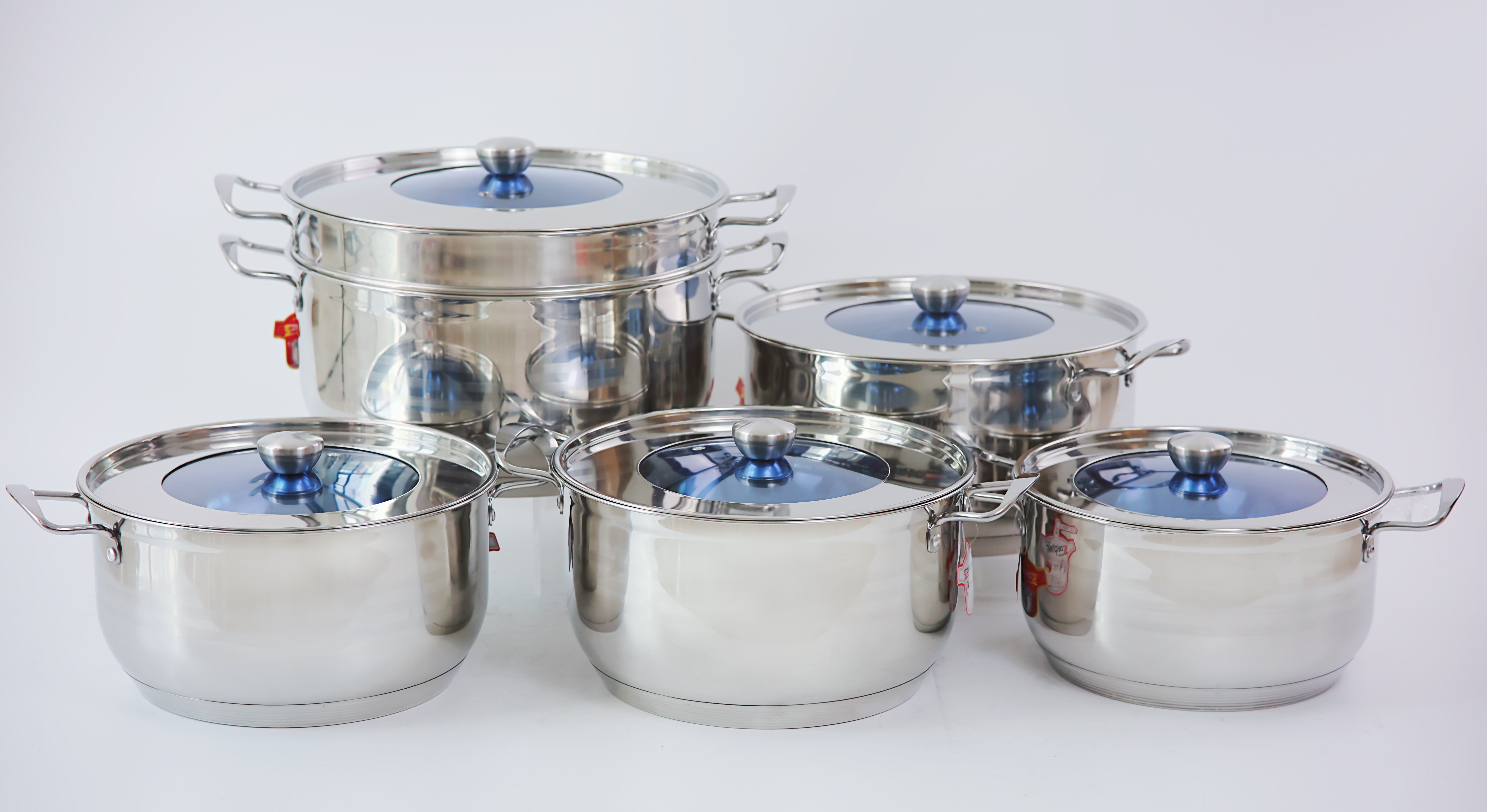 2025 Latest Classic Design Durable Multi-Piece Stainless Steel Cooking Set with Marble Material