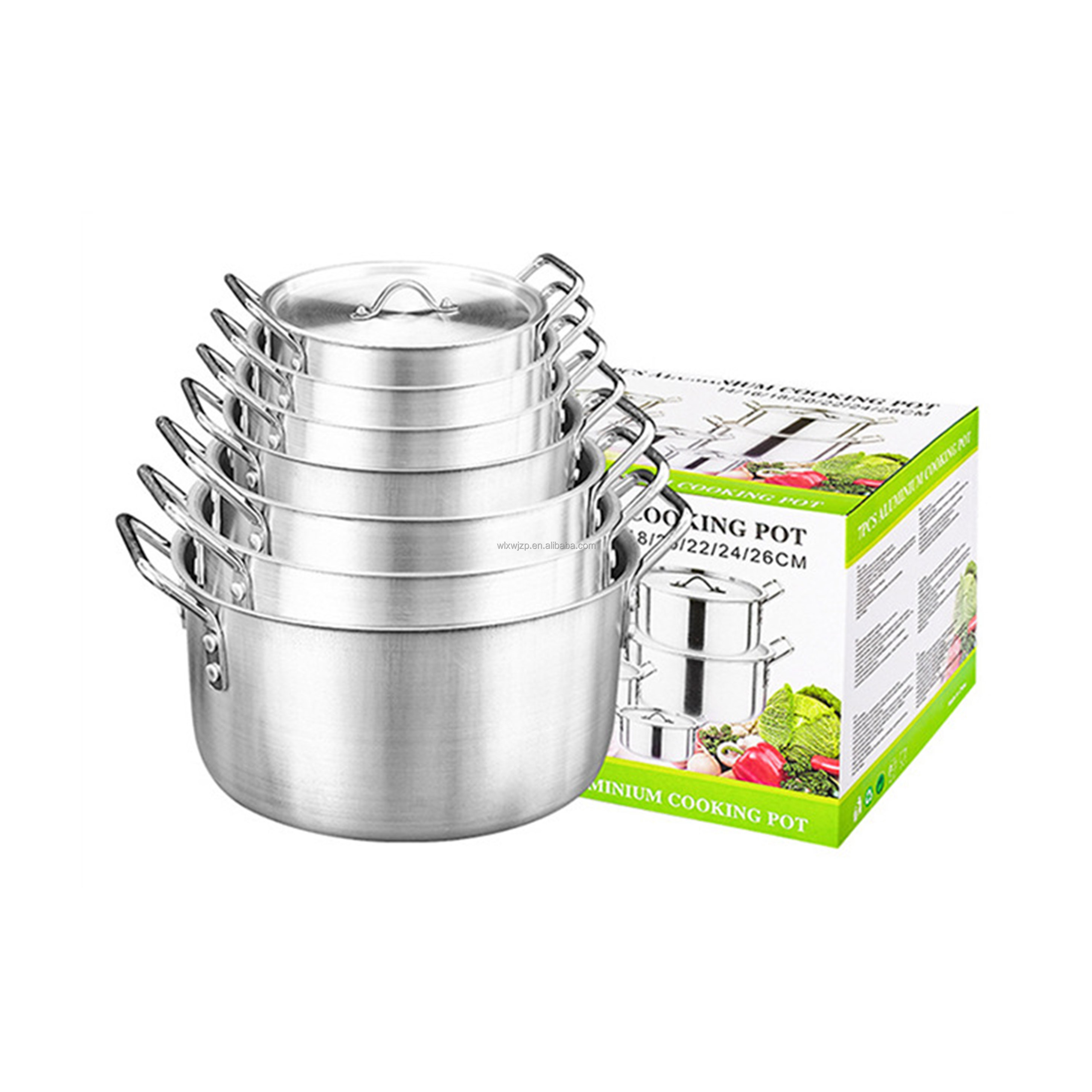 WLX Kitchenware Aluminium Alloy Pots 5 Pieces 16cm 18cm 20cm 22cm 24cm Cooking Pot Set Cookware Set Kitchen