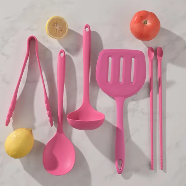 Cookware Kitchenware Factories OEM ODM Custom Non-Damaging to Coating Silicone Cooking Utensils Kitchen Utensil Set