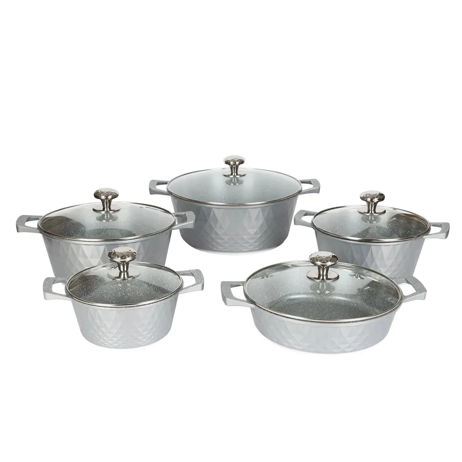 Diamond 10PCS Pots and Pans Set Nonstick Granite Induction Aluminum Cookware Sets