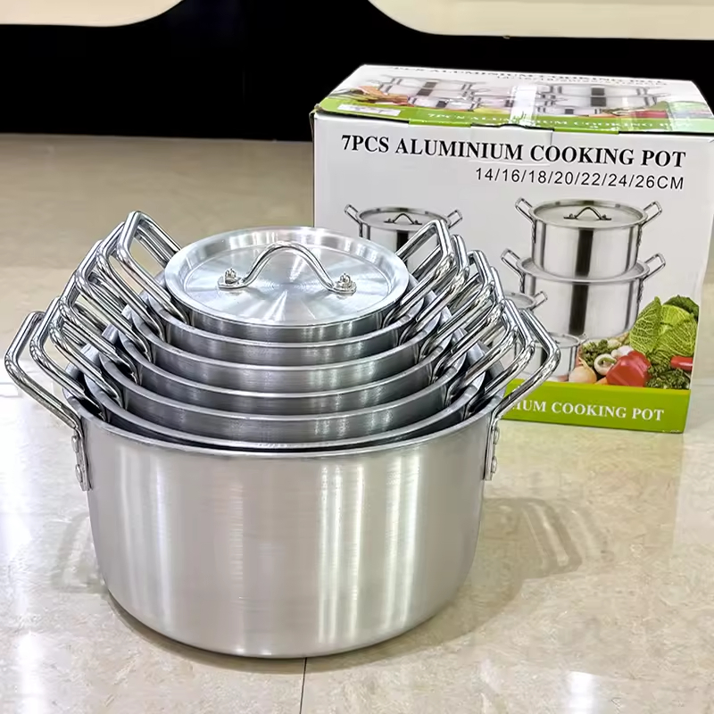 Stainless Steel 12-Piece Pot Set Kitchen Cooking Pots and Pans Kitchen Cooking