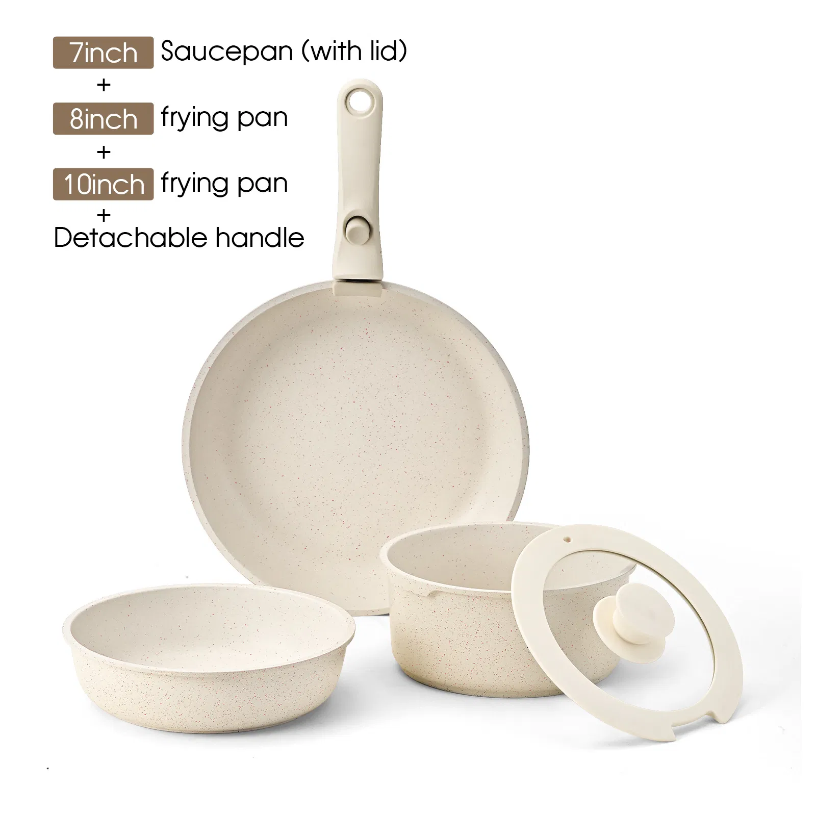 Ds-2953E Cookware Sets, Pots and Pans Set Nonstick, 10-Piece Induction Cookware, Non-Toxic Healthy Non Stick Kitchen Cooking Set, with Frying Pans Set