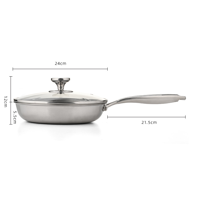 Stainless Steel Kitchenware Set Non-Stick Pan Removable Handle