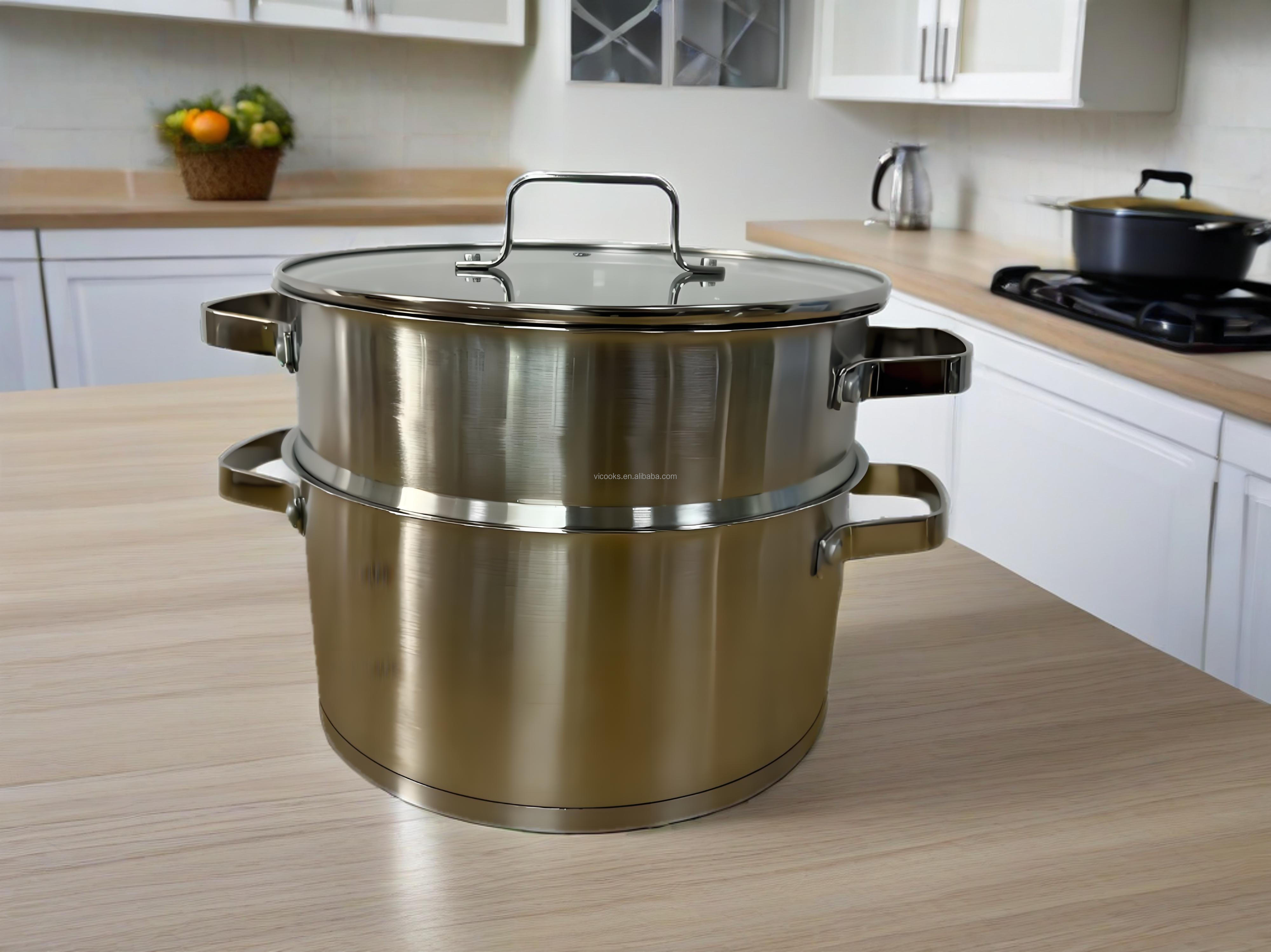 Stainless Steel Cookware Set - 304 Grade, 5-Piece, Nonstick Coating, Durable &amp; Multi-Use Kitchenware