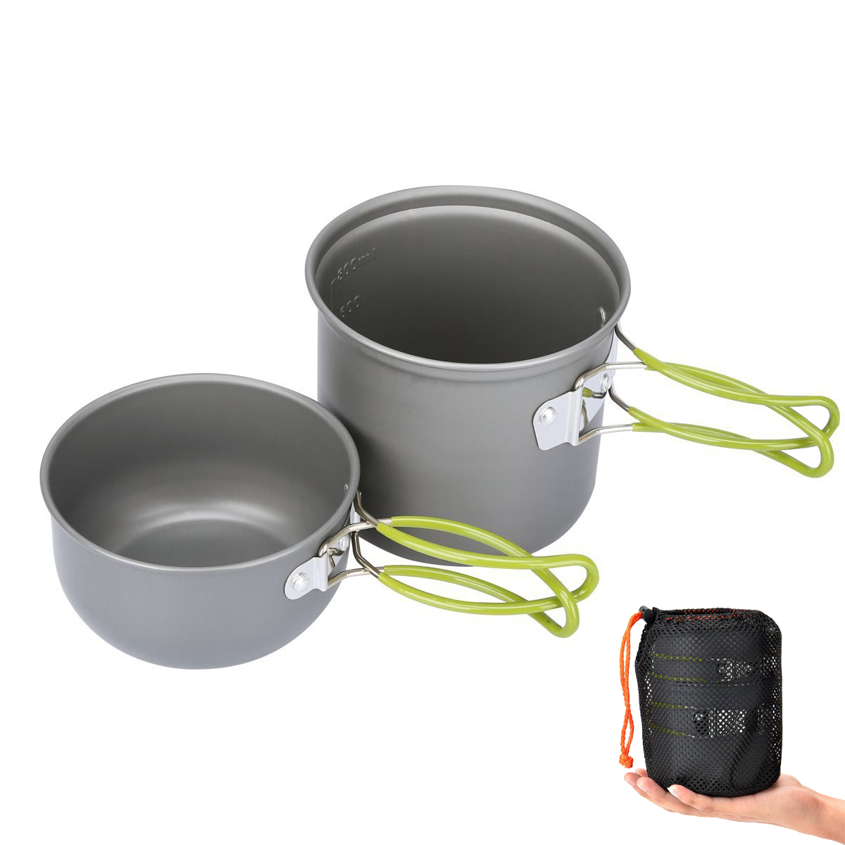 Camping pots and pans set