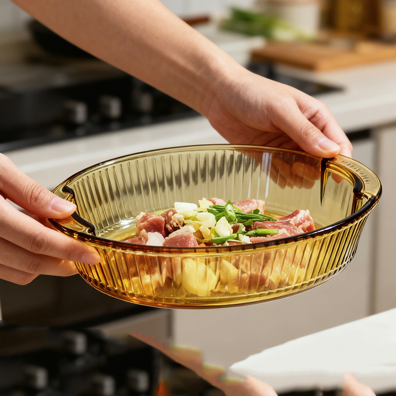 Oven Safe High Borosilicate Clear Oval Amber Glass Baking Dish Set Roasting Pans Eco-Friendly Durable 120 Thermal Shock