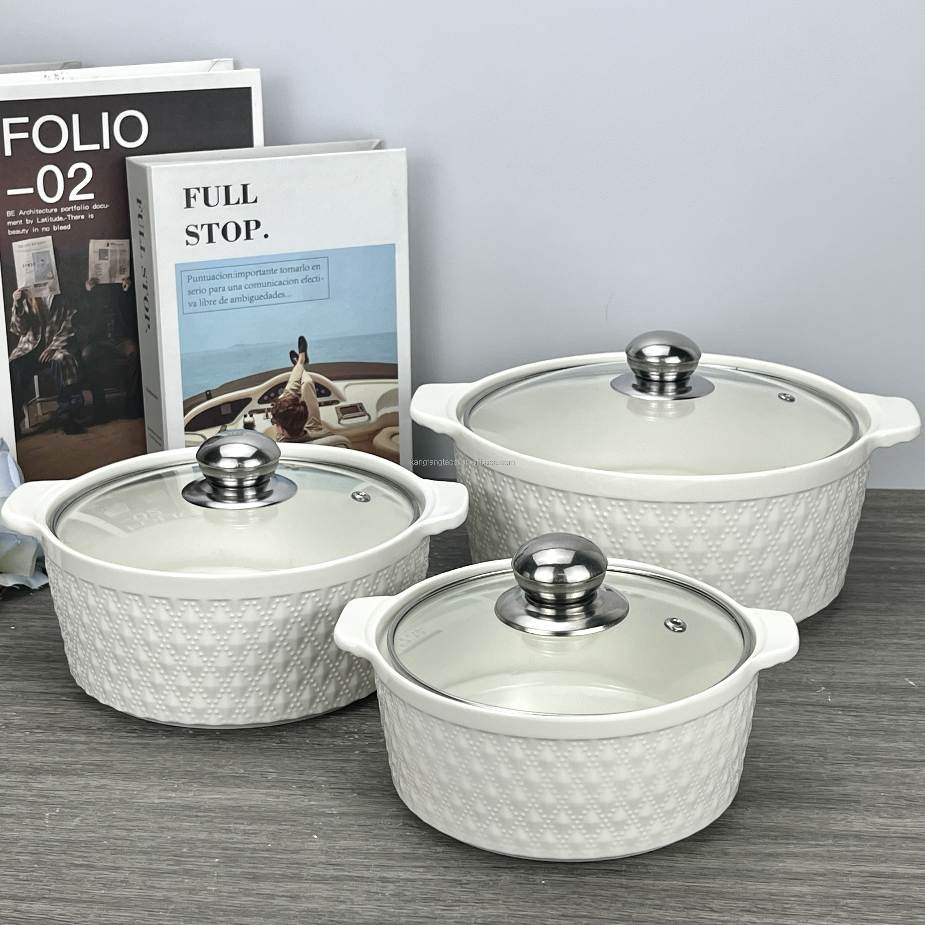 Modern Ceramic Soup &amp; Stock Pot with Lid Factory Direct Kitchen Cookware Sets