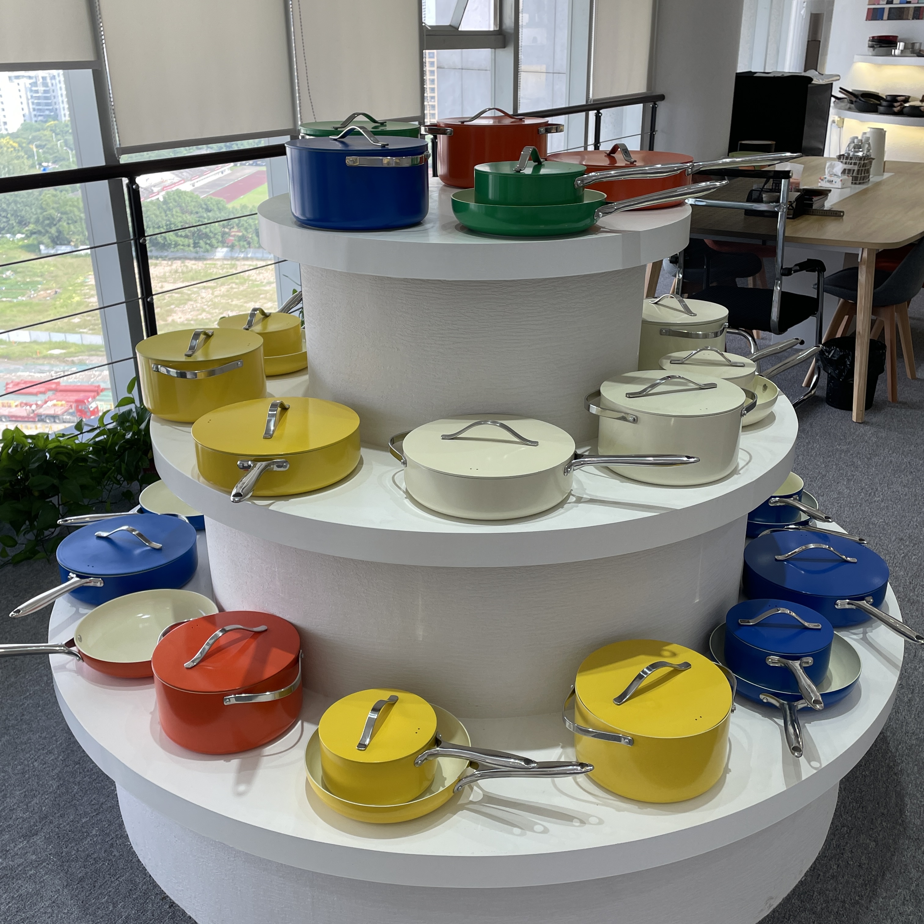 Ceramic Non Stick 10PCS Cookware Set Casserole Frying Pan Saucepan With Aluminum Lid Cooking Pot Stockpot