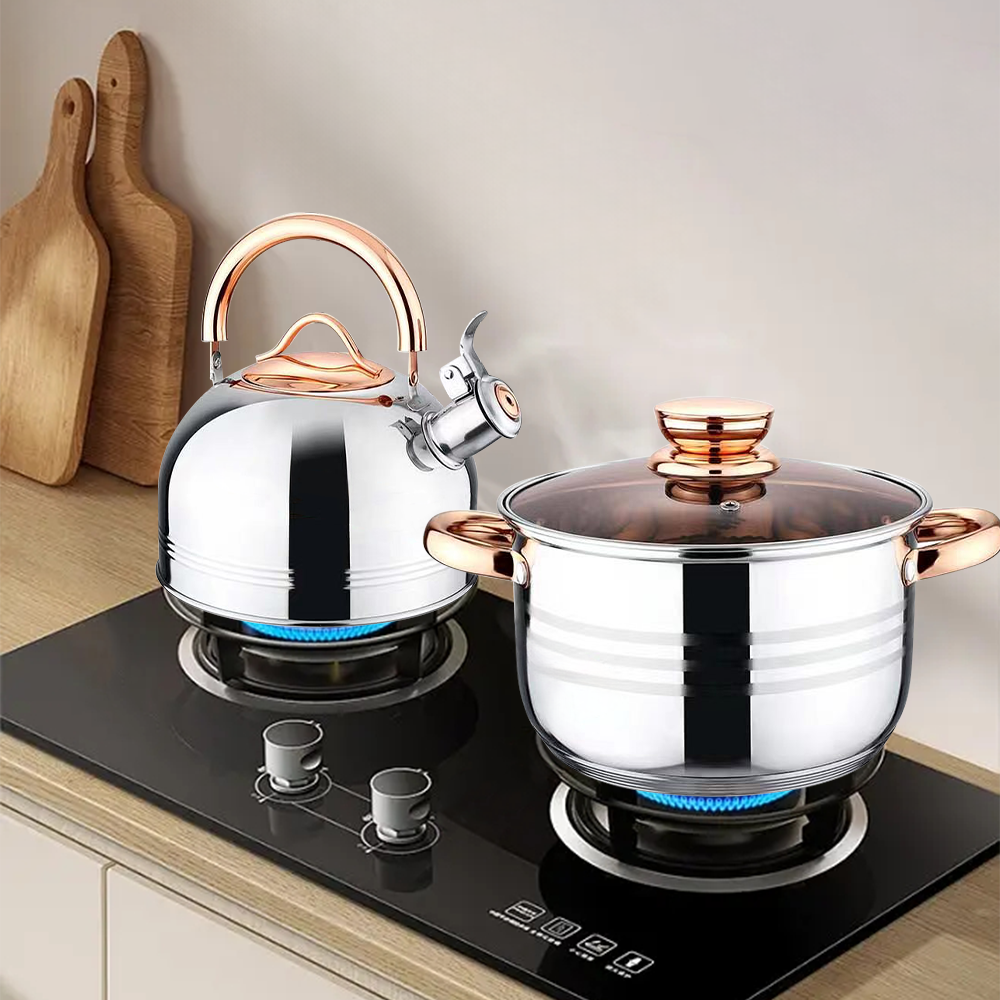 Multifunction Kitchen Pots Saucepan Cookware Sets Stainless Steel Luxury Induction Cookware Set With Kettle