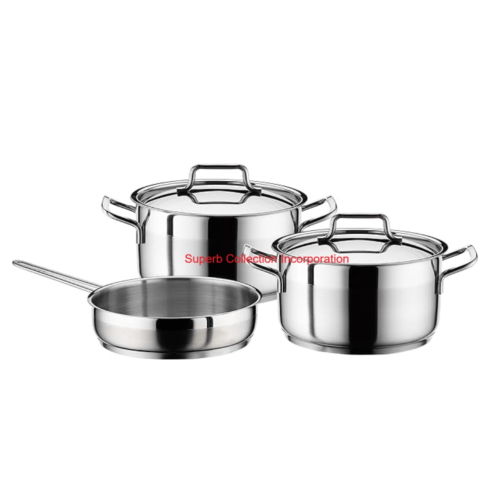 Premium Stainless Steel Cookware Set Induction Ready Professional Chef's Classic Pot &amp; Pan Collection In Wholesaler Price