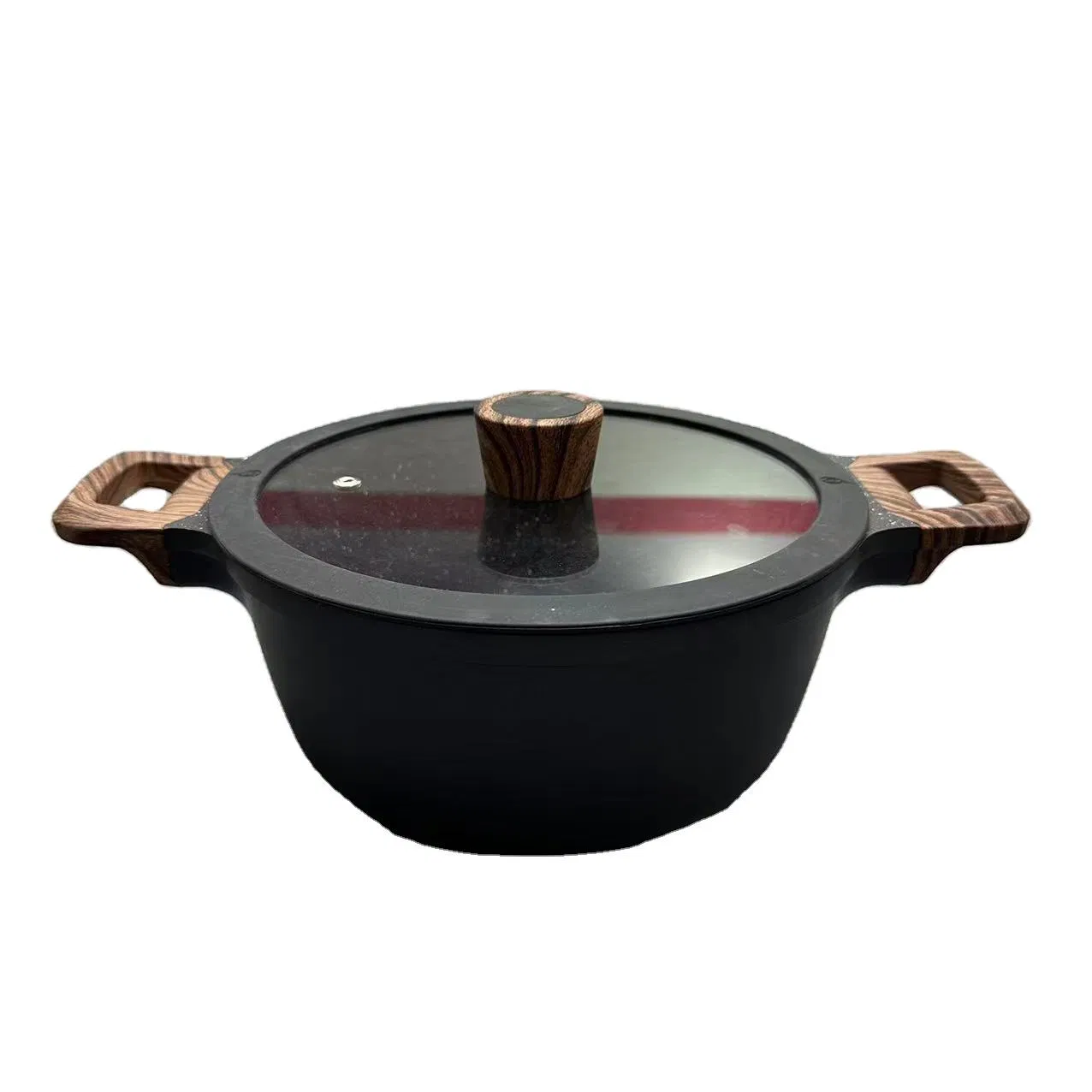 New Arrival Black Marble Die Casting Aluminum Cookware Set in Detachable Handle