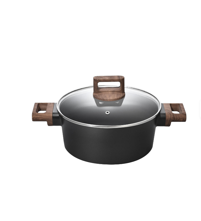 Durable Black Aluminum Cookware Set for Induction and Gas