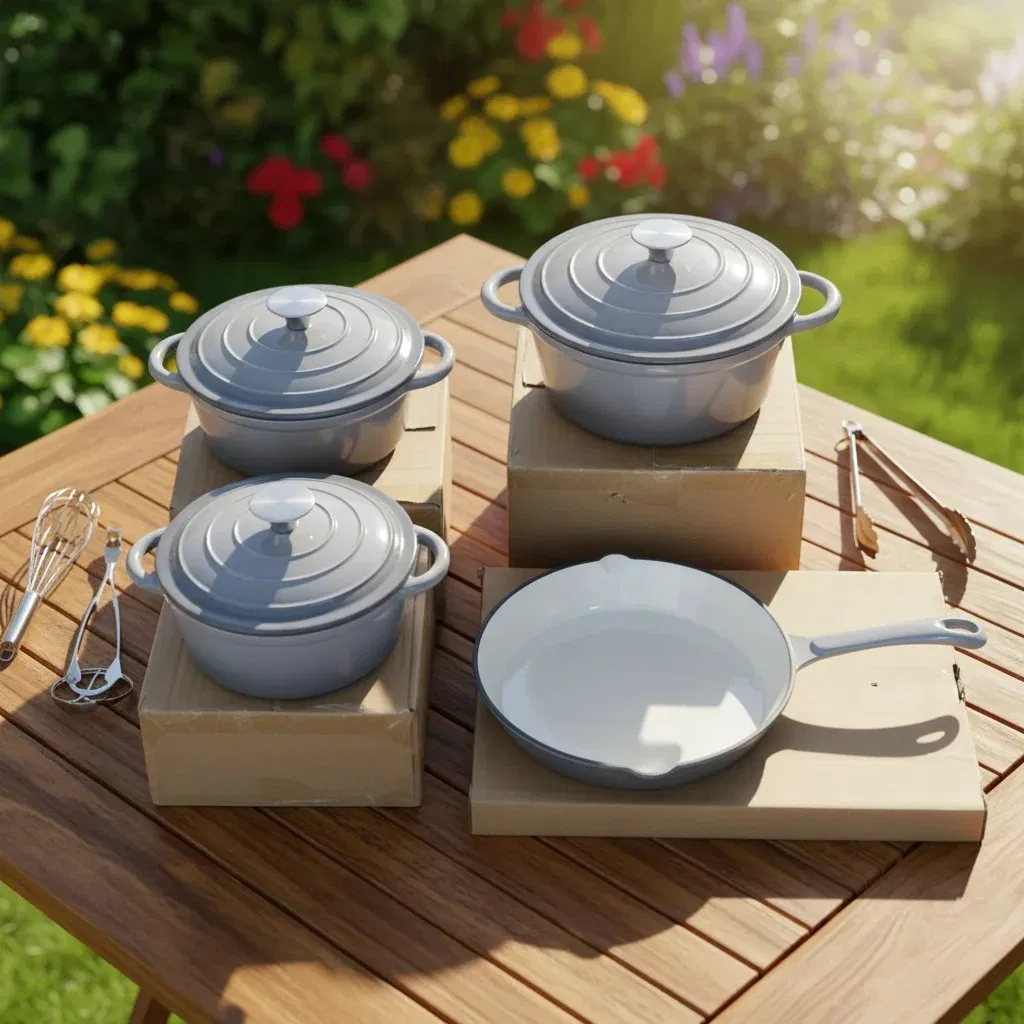 Durable 4-Piece Camping Cookware Set - Oven Safe &amp; Dishwasher Safe