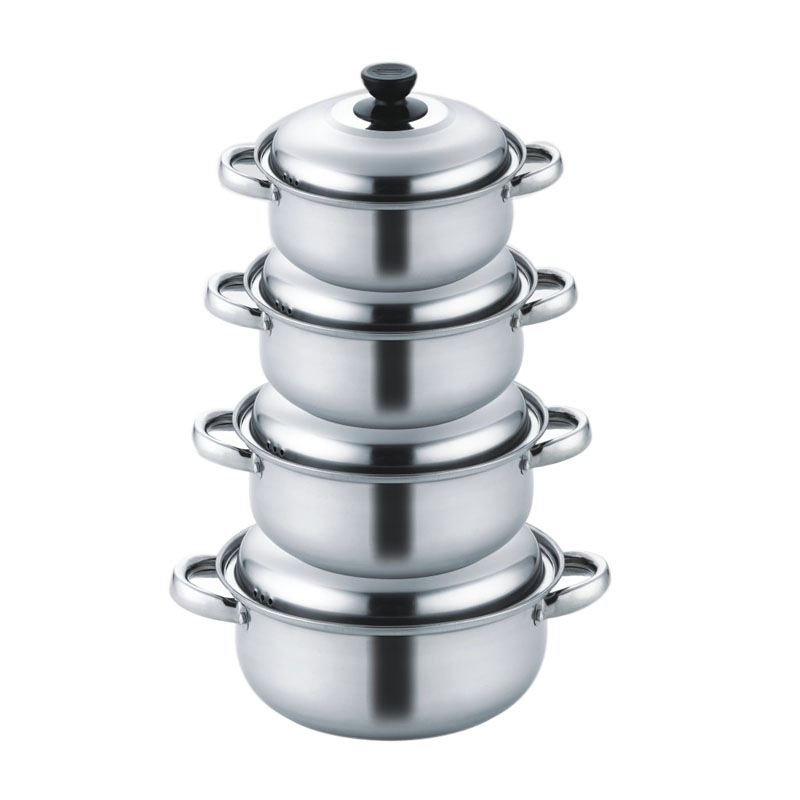 10-Piece Classic Stainless Steel Cookware Set with Glass Lid for Gas Stove Includes Soup Milk Pots Oven Safe