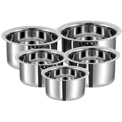 Stainless Steel Tope Set With Multiple Stackable Pots Thick Base And Durable Construction Perfect For Boiling Cooking Curries