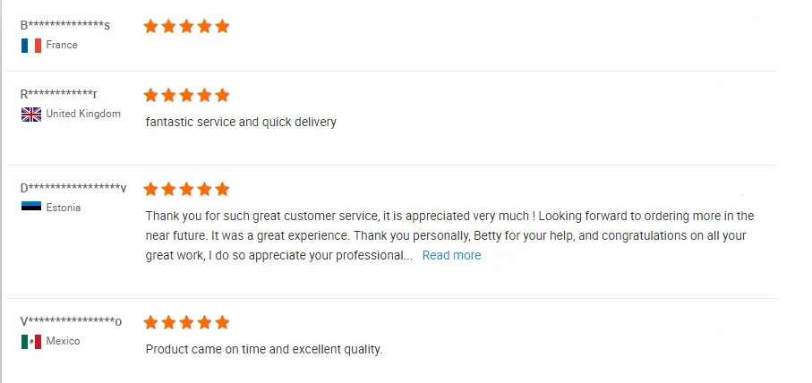 Customer review feedback