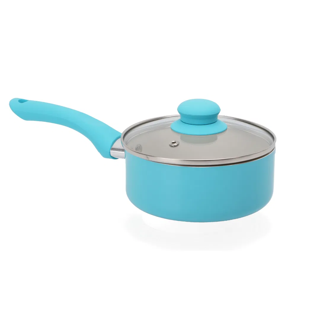 High Quality Pressed Aluminum Non Stick Ceramic Casserole Fry Pan Cookware Sets with Milk Pot