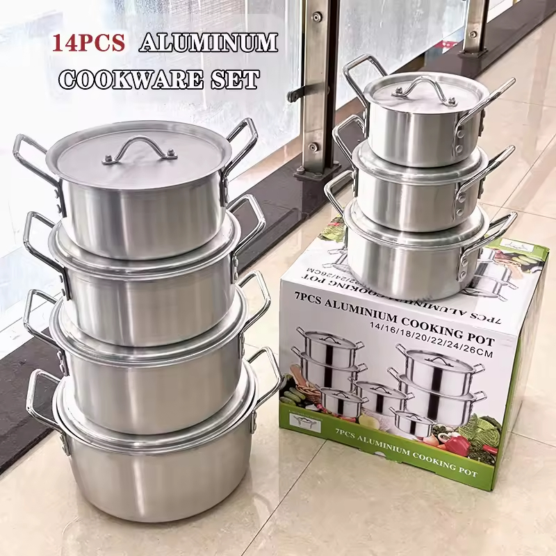 Stainless Steel 12-Piece Pot Set Kitchen Cooking Pots and Pans Kitchen Cooking