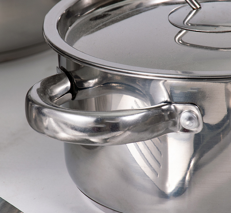 15-Piece Stainless Steel Cookware Set Stay-Cool Handle Kitchen Cooking Pan Pots and Pans Non Toxic Metal Pot Set