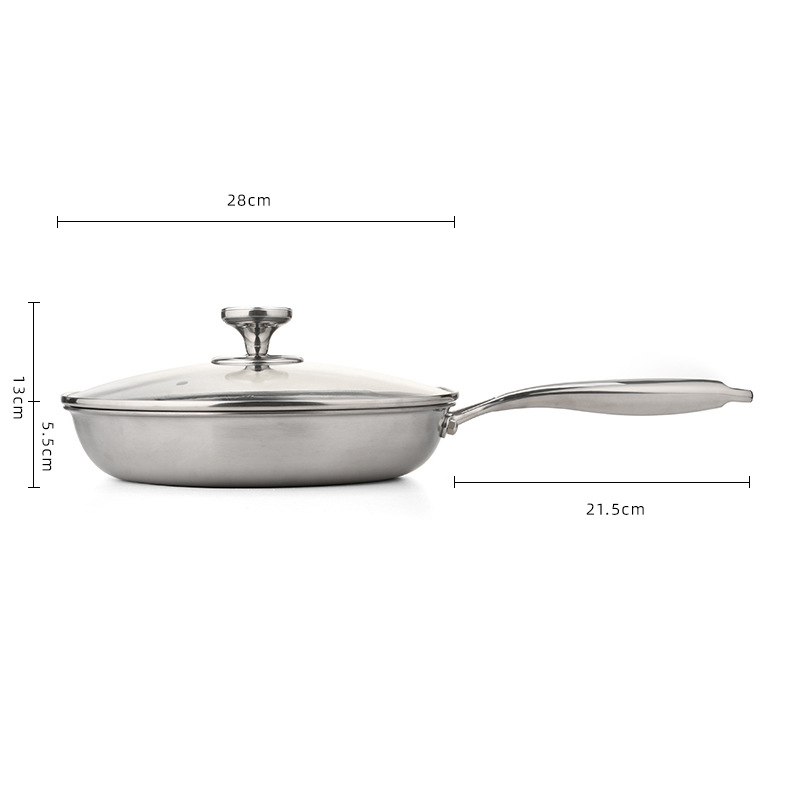 Stainless Steel Kitchenware Set Non-Stick Pan Removable Handle