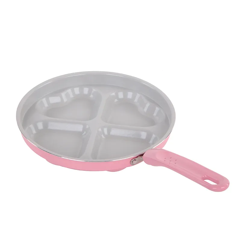 Convenient 4 in 1 Aluminum Ceramic Coated Burger Patty Press Frying Pan