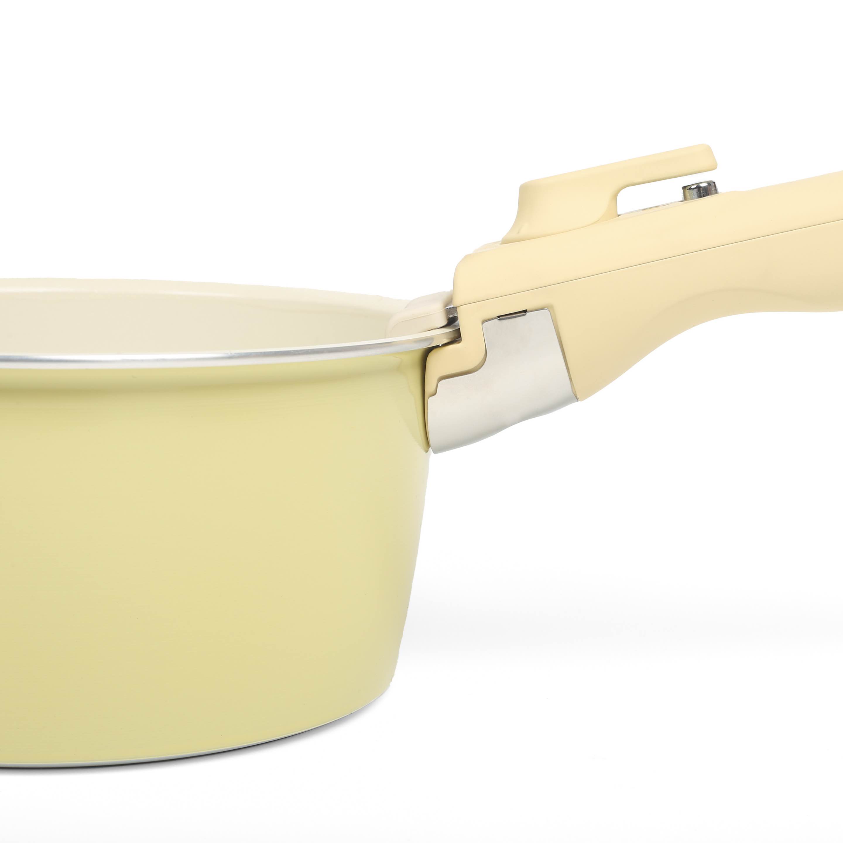 Stackable Aluminum Cookware Set with Removable Handle and Silicone Lid Non-stick Pans for Induction