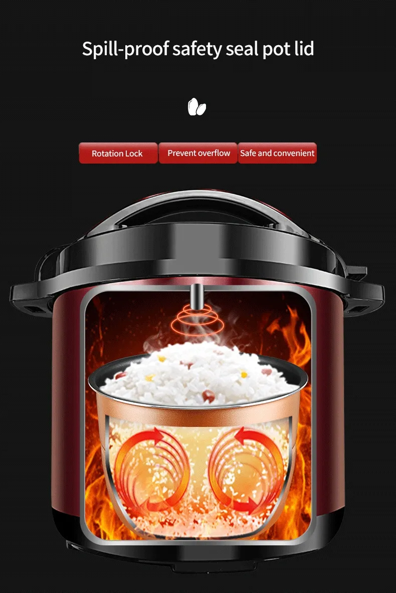 Smart Household Kitchen Appliance Large Stainless Steel Multifunction Electric Pressure Cooker