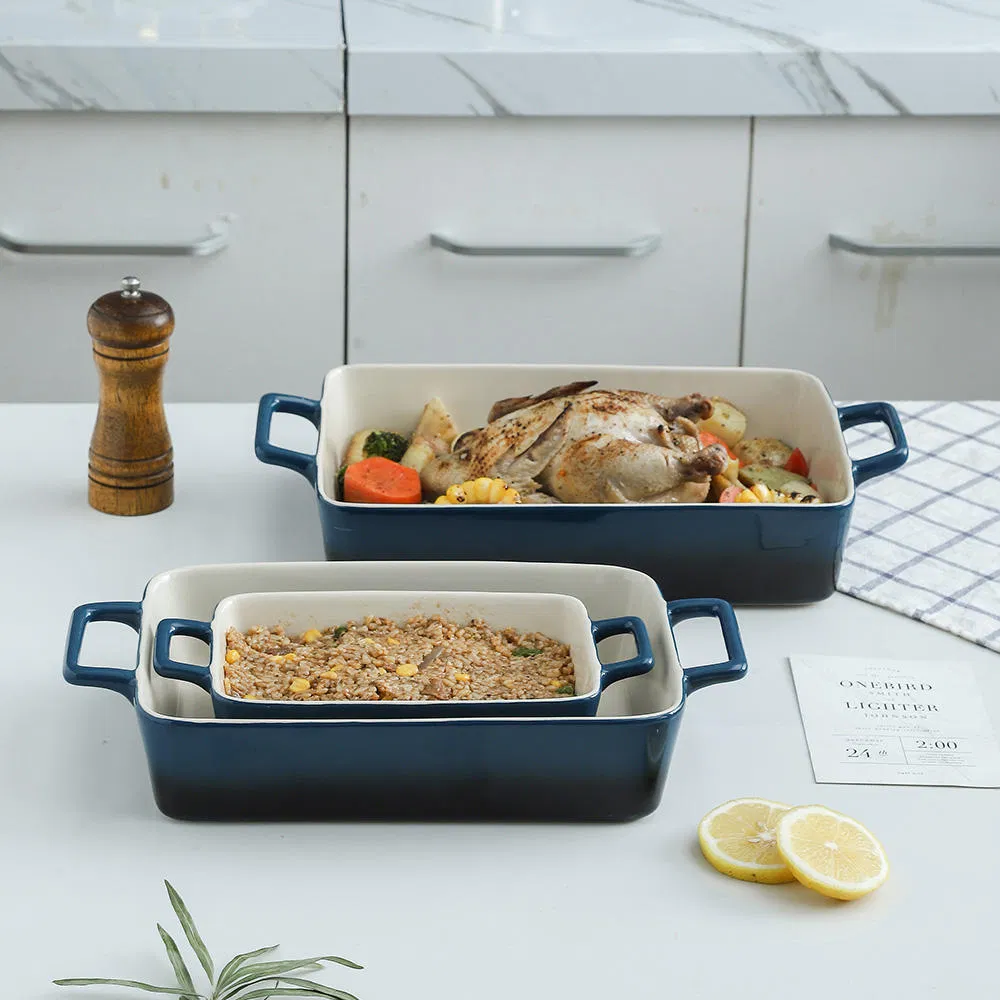 Rectangle Ceramic Baking Dish Set of 3 Oven Casserole Stoneware Bakeware Baking Dishes with S/M/L Size