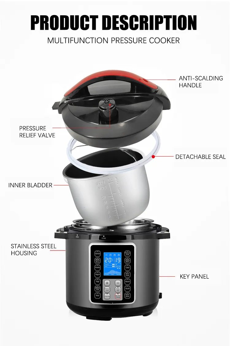 Wholesale 4L-12L Kitchen Smart Electric Pressure Cooker 13-in-1 Multicooker