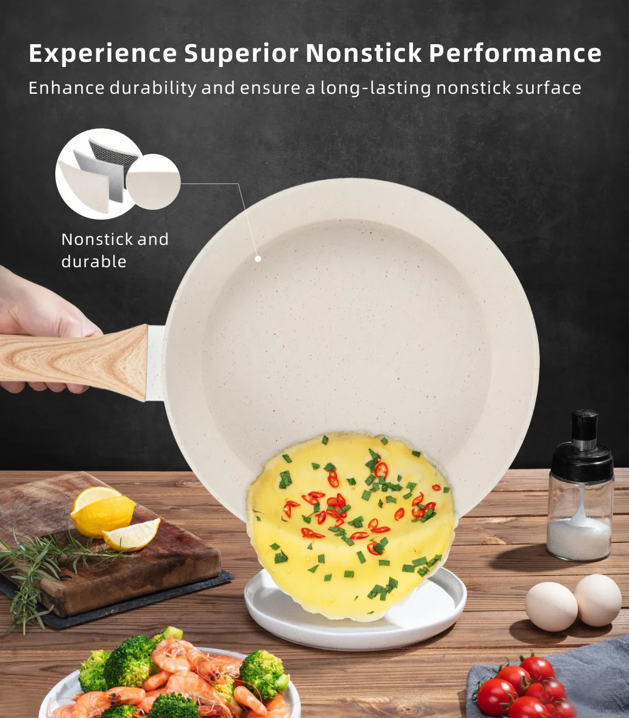 17PCS Granite Cookware Set with Good Qualit Pots and Pans Set